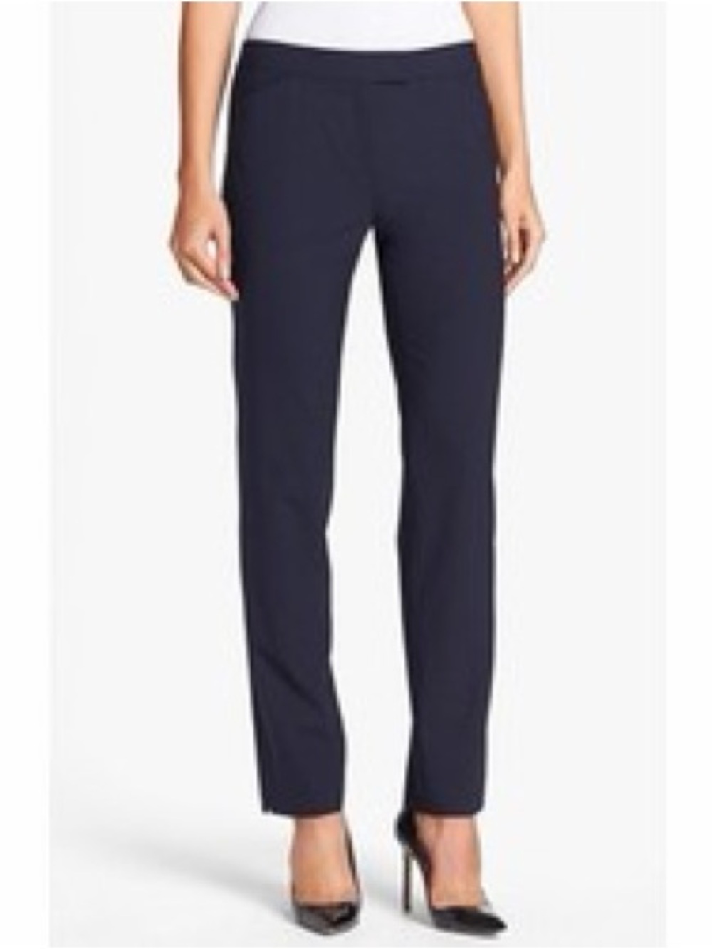 LAFAYETTE 148 New York Irving Stretch Wool Dress Pants in Ink